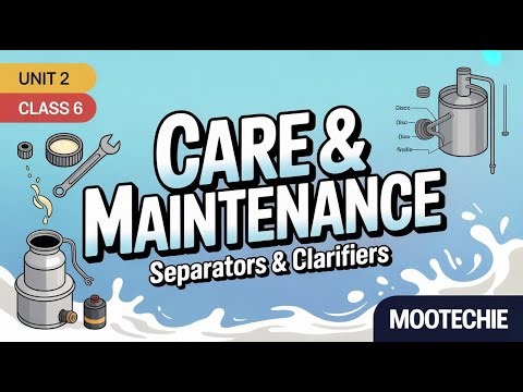 Unit 2 | Class 6 | Care & Maintenance of Separators & Clarifiers | Dairy Engineering | MooTechie