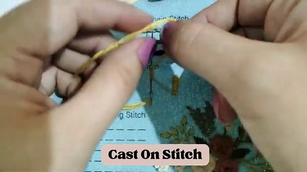 Cast On Stitch Embroidery Tutorial (Cast On Steek Borduren) | Dimensional Flower Embroidery