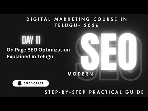 On Page SEO Optimization Explained in Telugu | Complete Theory for Beginners (2026)