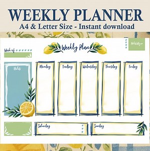 Printable Weekly Planner, A4/letter, Weekly Schedule, Weekly Agenda, Undated Weekly Planner Pages, Instant Download Human Made, Provence - Etsy