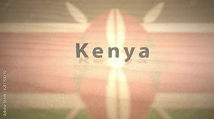 African Motion Graphics Country Name in Sand Series - Kenya
