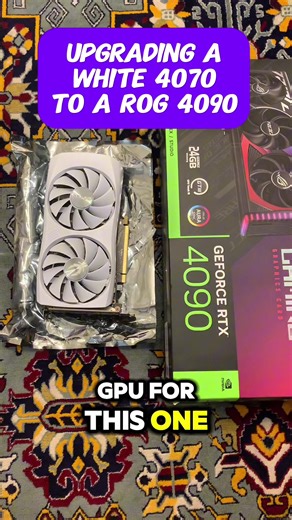 Upgrading from a white 4070 to a ROG 4090 #nvidia #ddr5 #gpu #5090 #4090
