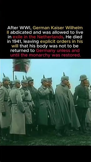 The Kaiser Who Refused to Return Home #ww1