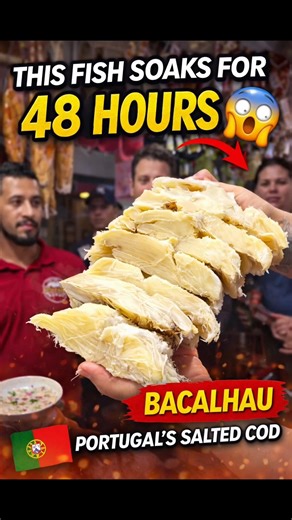 The World's Saltiest Fish? Portugal’s Famous Bacalhau #streetfood #bacalhau #food #foodfacts