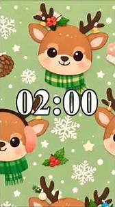 2-Minute Cute Reindeer Winter Timer – Quick Focus Countdown #studytimer #classroomtimer #focustimer