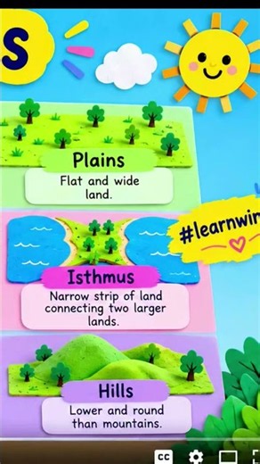 🌍 Let’s learn Landforms! 🏔️🏝️❤️#Landforms #GeographyForKids #KidsLearning #LearningMadeSimple