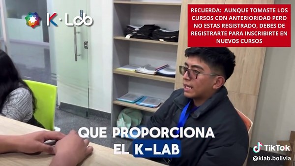 VIDEO DE COMO DEBEN DE REGISTRARSE EN EL SISTEMA K-Lab
