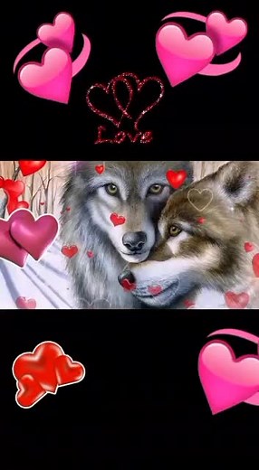 Artistic Wolves and Hearts: A Symbol of Love