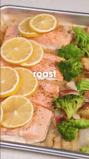 Salmon Recipe – Sheet-Pan Salmon with Creamy Lemon-Dill Sauce