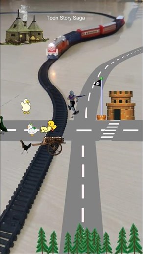 Duck Stuck Cartoon 🦆| Duck stuck between train track and train is approaching fast | Duck Videos