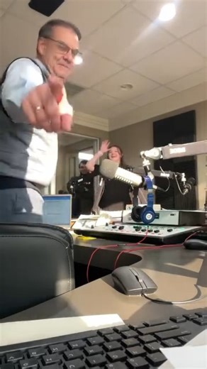 Todd Steenbergen stays calm during an attempted #AprilFools attempt in the WCLU studios. #AprilFoolsDay | WCLU Radio