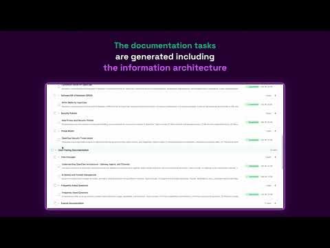 Always fresh AI generation documentation without effort
