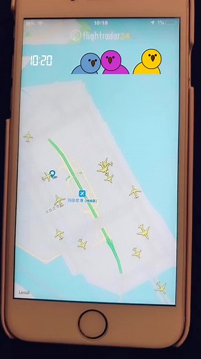 フライトレコーダー24アプリ 昼間は飛行機だらけ！！！これ実際に飛んでる飛行機の数だよ！！(*^。^*)羽田空港から出発進行！