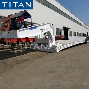 [Hot Item] Tri Axle 80ton Heavy Duty Detachable Gooseneck Lowbed Semi Trailer