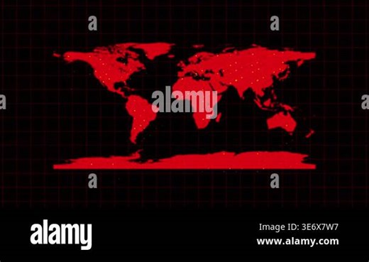 Animated global network map red world data points broadcast graphic 4k seamless. Red world map animation global network data points digital visualization 4k loop Stock Video Footage - Alamy