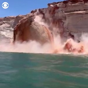 184K views · 1.8K reactions | Boaters observed a massive rockslide this Memorial Day on Lake Powell, located near the Utah-Arizona border. | CBS News | Facebook