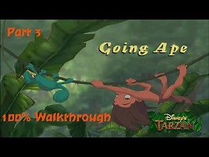 Disney's Tarzan (PS1) 100% Walkthrough - Part 3 - Level 2: Going Ape (Hard)