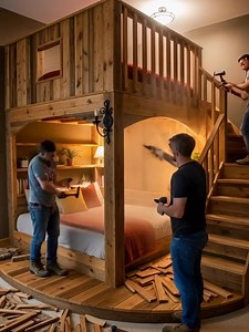 More ideas @ https://weheartrustic.com/design-ideas/elevate-your-sleepscape-bunk-bed-tree-with-stairs-for-whimsical-bedroom/ | Wooden Pallets Ideas