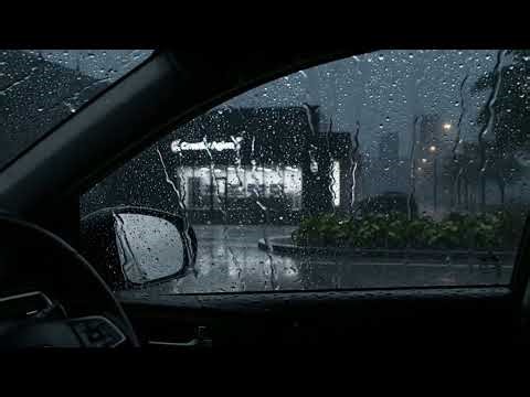 Relaxing Completely with Heavy Rain Lashing the Car - Deep Sleep and Stress Relief Sounds