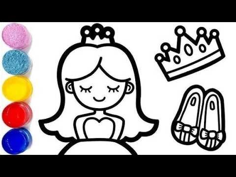 How To Draw a Cute Princess & High Heels Drawing | Princess Drawing for Kids | Accessories Drawing