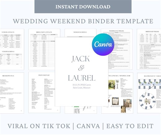 Wedding Binder Template | Canva (digital Download) - Etsy