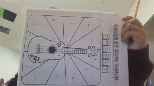 COLOR BY NOTE VALUE Color the ukulele picture belo by using me ... | Filo