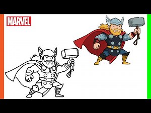 Thor Drawing | Marvel Superhero Tutorial for Beginners