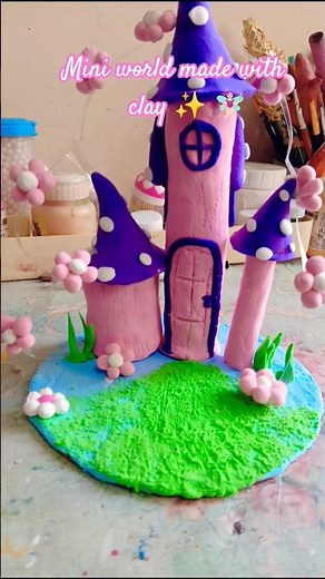 DIY Fairy House 🧚‍♀️ | Mini Clay Castle Home Decor | Easy Clay Craft Ideas
