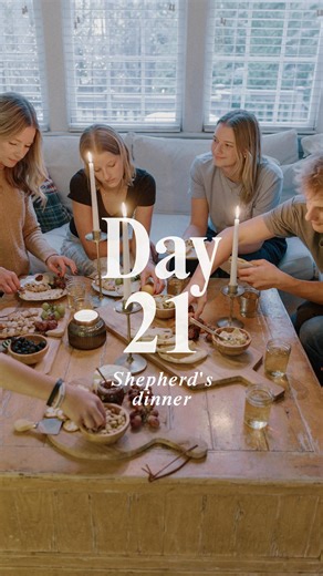 Home & Kind on Instagram: "Day 21 of 25 Days of Christmas Magic: Shepherd’s Dinner This is one of our most meaningful nights of the season. We keep the food simple and rustic—wood boards, warm naan, chicken skewers, hummus, olives, grapes, cheese, and crackers—foods the shepherds might have eaten. We light a few candles, gather around the coffee table, and watch my favorite Nativity video, ‘The Christ Child’. It’s a quiet, intentional night that helps center our hearts on the true meaning of Chr