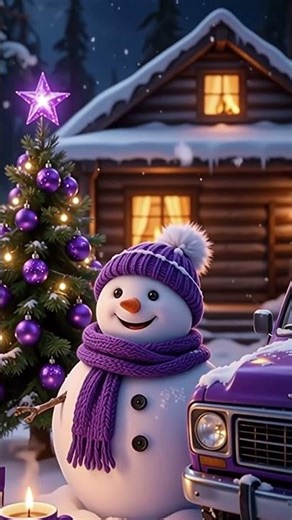 Snow Man | Winter Special Cartoon | beautiful view with beautiful Snow Man | Purple Car & Scarf