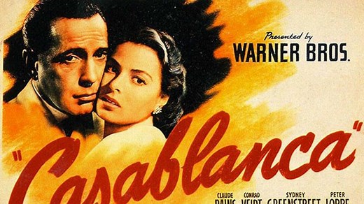Casablanca 1942, in color, Humphrey Bogart, Ingrid Bergman, Paul Henreid, Claude Rains, Sydney Greenstreet, Peter Lorre, Dooley Wilson,