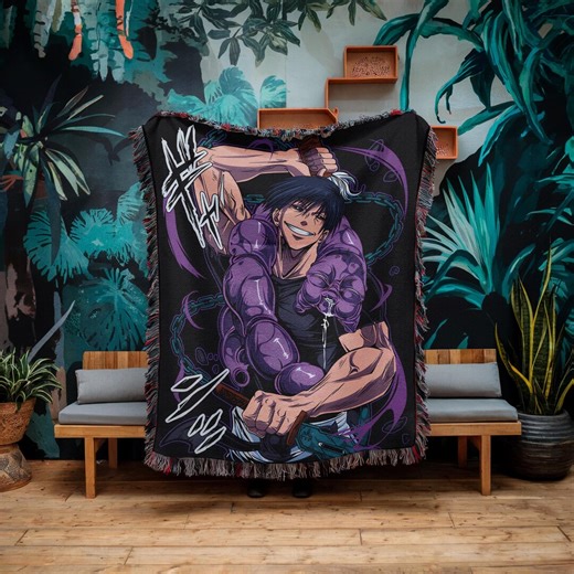 Anime Inspired Woven Blanket, Manga Style Throw, Japanese Animation Tapestry, Cozy Anime Home Decor Gift - Etsy