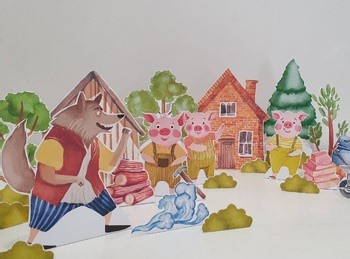 Three Little Pigs Story Playset, Fairytale Storytelling, Paper Diorama, Nursery