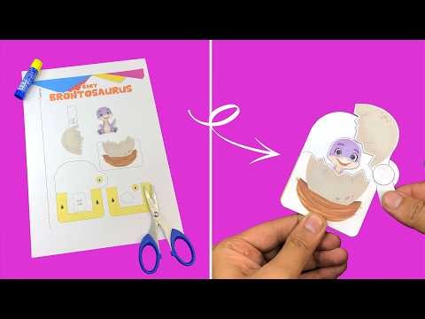 Make a Baby Brontosaurus Puppet! 🦕 | Easy DIY Dinosaur Craft for Kids | Paper Parrot Press Template