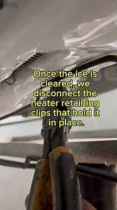 Walk-in freezer ice buildup fixed! ❄️ Replaced faulty defrost heater. #WalkInFreezer#DefrostHeater