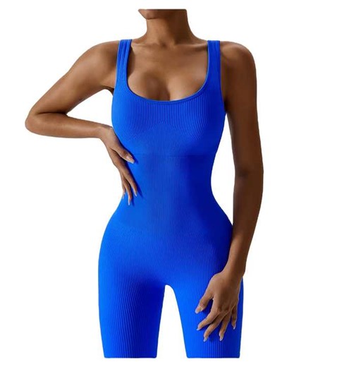 Gym Tight Yoga Clothes Seamless Yoga Jumpsuit Sports and Fitness Jumpsuits Playsuits U-Neck Sleeveless Bodysuits Womens 2024