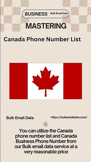 Canada Phone Number List | Bulk Email Data