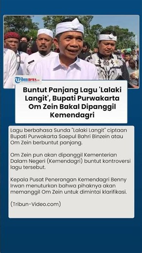 Kemendagri Bakal Panggil Bupati Purwakarta Om Zein Terkait Polemik Lagu 'Lalaki Langit'