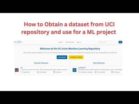 How to use a UCI repository dataset for ML project ?