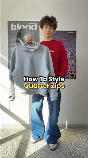 How to style quarter zips 🎱 #streetwear #quarterzip #outfitideas #baggyjeans #fitcheck #aesthetic