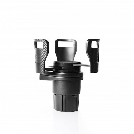 Dual CupStation - 2-in-1 Expandable Cup Holder with 360° Rotating Base – Black