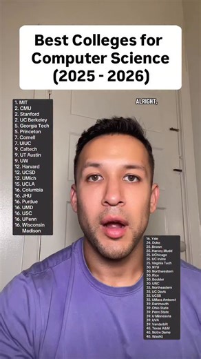 College Prep & Admissions on Instagram: "Best colleges for computer sciences in 2025 and 2026 . . . . #college #collegeapps #collegeadmissions #collegeapplications #commonapp #highschool #hs #colleges #computerscience #cs"