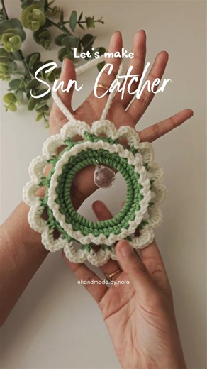 Suncatcher 💎🌞 Complete tutorial will be uploaded on my YouTube channel ❤️ #freecrochetpattern