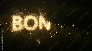 The word bonus is written in a glowing, sparkly font. The image has a bright, energetic feel to it, as if it's celebrating something Stock Video