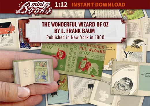 Miniature Wizard of Oz Book, Printable Dollhouse Book, DIY Mini Kit, First Edition, Classic Children Book - Etsy