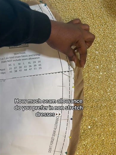 Seam allowance for non stretch dresses