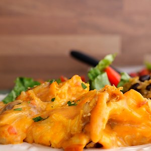 King Ranch Chicken Casserole recipe – MY FAVORITE meal!! Chicken, cream of chicken, cream of mushroom, salsa, chicken broth, onion, corn tortillas, and cheese. Use a rotisserie chicken for quick assembly. Everyone cleaned their plate! Even the picky eaters!! FULL RECIPE: https://www.plainchicken.com/king-ranch-chicken-casserole/ | Plain Chicken