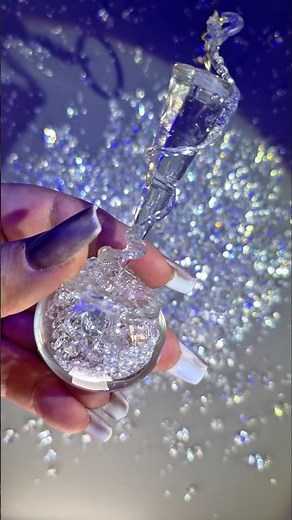 Resin Keychain: Spiral Stem Above an Ice-Shard Sphere