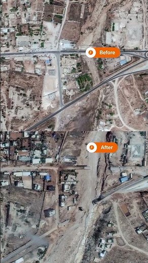 Dramatic satellite images show Libya's Derna devastated