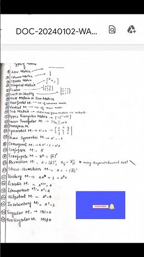 Types of Matrices -1